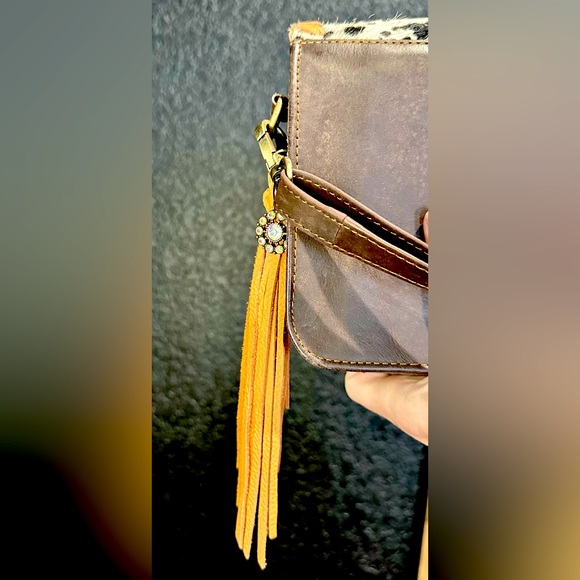 EUC Sandra Ling Speckled Hide & Brown Leather Small Bag - Picture 5 of 12